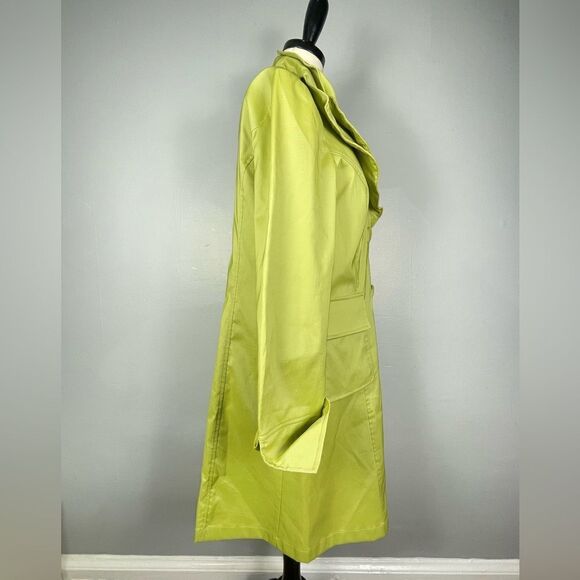 Joseph Ribkoff Limey Trenchy Ruffle Neck Coat - Picture 2 of 5